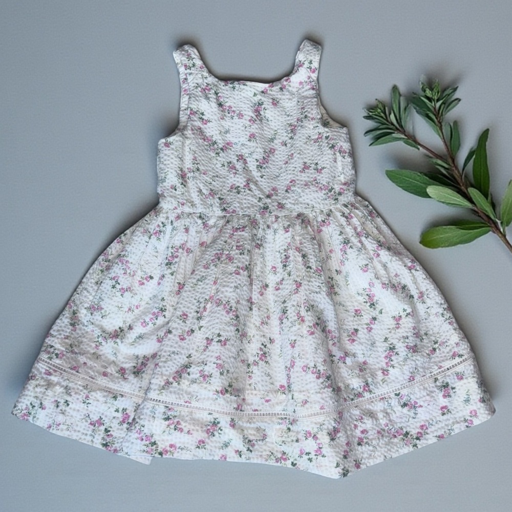Ralph Lauren Pink Floral White and Pink Dress 24M